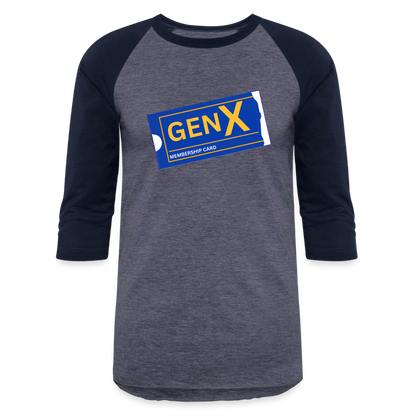 GEN X MEMBERSHIP CARD Baseball T-Shirt - heather blue/navy