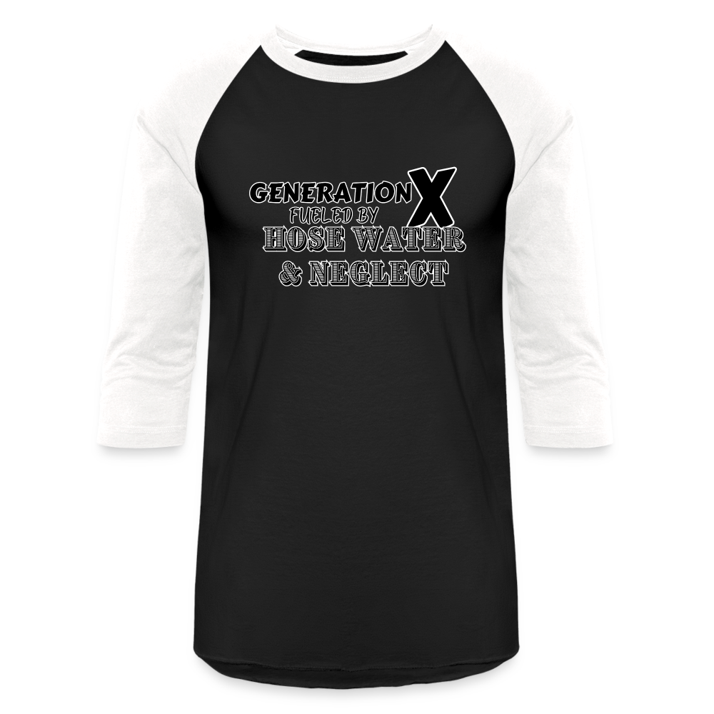 GEN X HOSE WATER AND NEGLECT Baseball T-Shirt - black/white