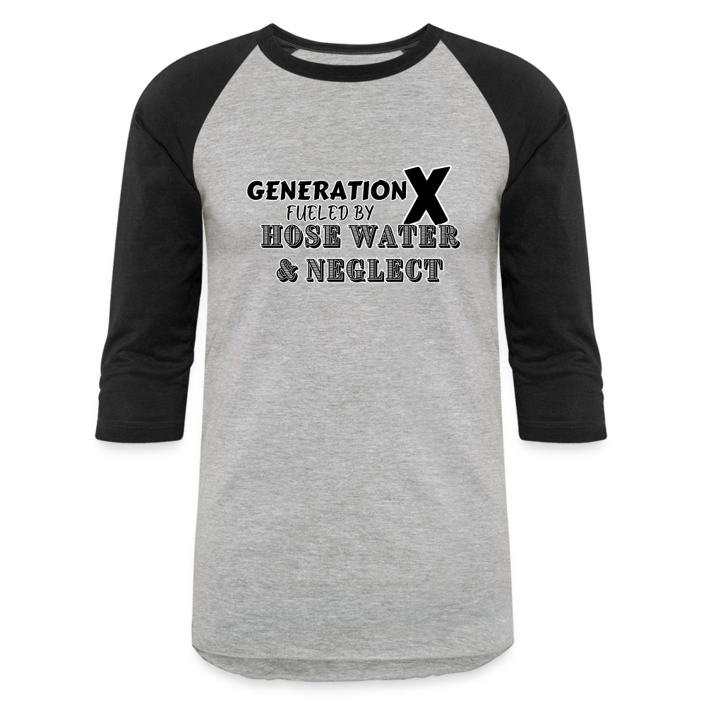 GEN X HOSE WATER AND NEGLECT Baseball T-Shirt - heather gray/black