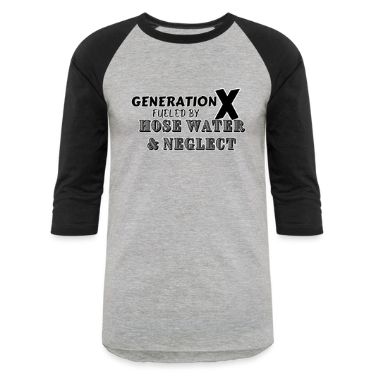 GEN X HOSE WATER AND NEGLECT Baseball T-Shirt - heather gray/black