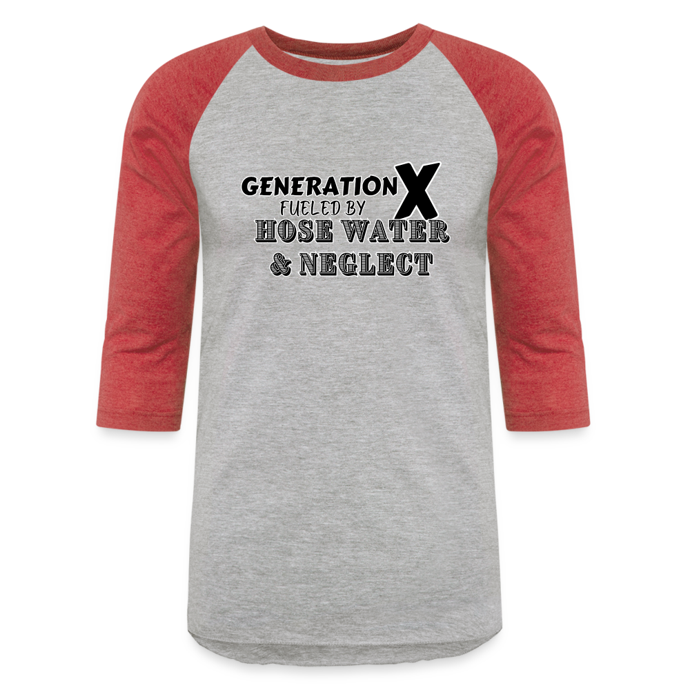 GEN X HOSE WATER AND NEGLECT Baseball T-Shirt - heather gray/red