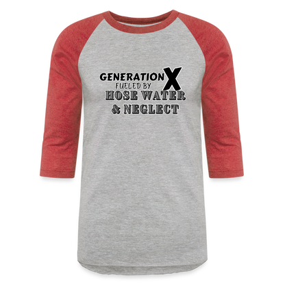 GEN X HOSE WATER AND NEGLECT Baseball T-Shirt - heather gray/red
