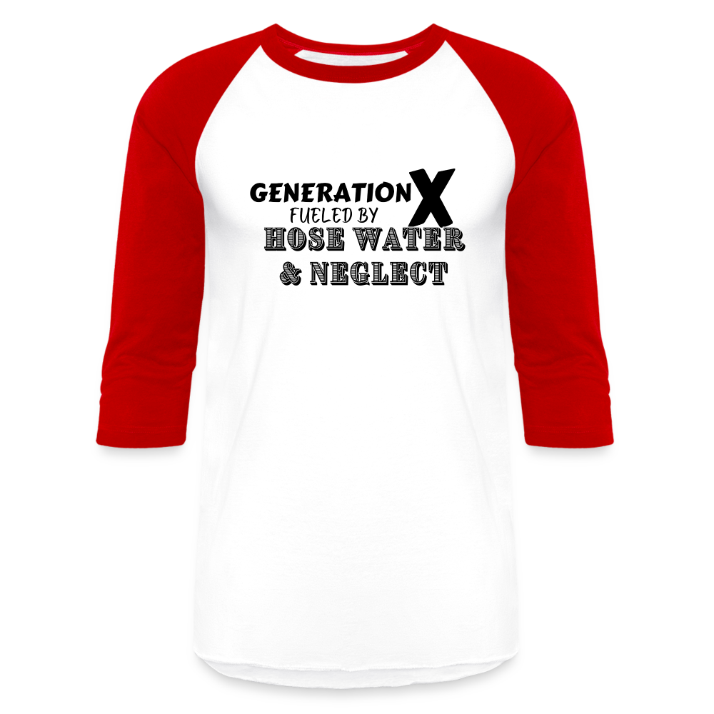 GEN X HOSE WATER AND NEGLECT Baseball T-Shirt - white/red