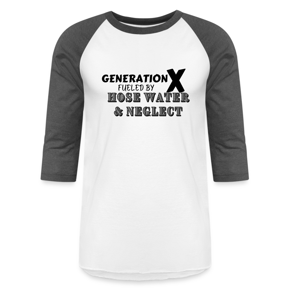 GEN X HOSE WATER AND NEGLECT Baseball T-Shirt - white/charcoal