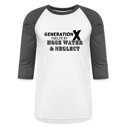 GEN X HOSE WATER AND NEGLECT Baseball T-Shirt - white/charcoal