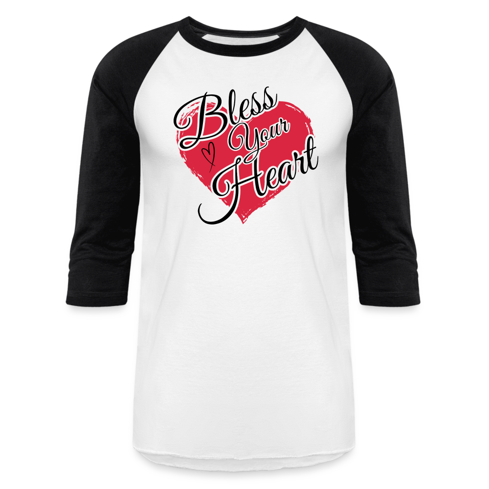 BLESS YOUR HEART Baseball T-Shirt - white/black