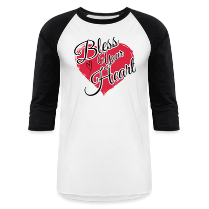 BLESS YOUR HEART Baseball T-Shirt - white/black