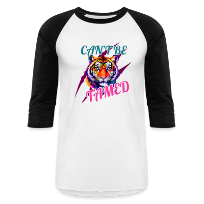 CAN'T BE TAMED Baseball T-Shirt - white/black