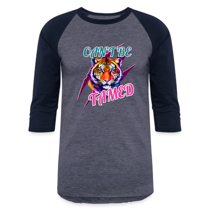 CAN'T BE TAMED Baseball T-Shirt - heather blue/navy