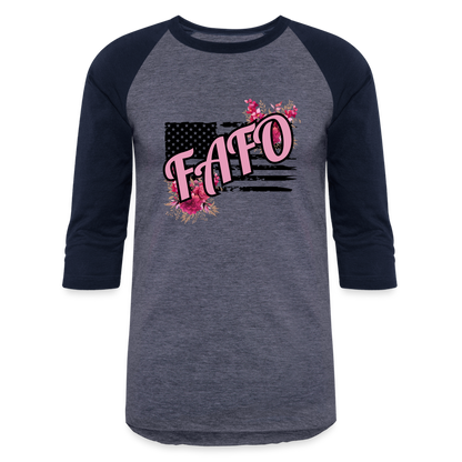 FLORAL FAFO Baseball T-Shirt - heather blue/navy