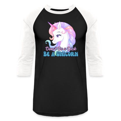 BE A UNICORN Baseball T-Shirt - black/white