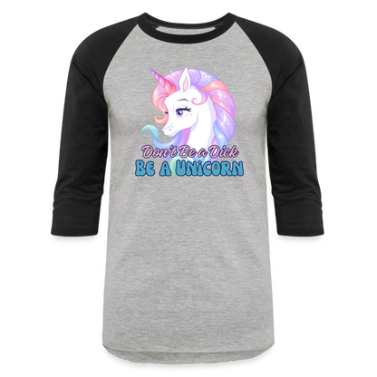 BE A UNICORN Baseball T-Shirt - heather gray/black