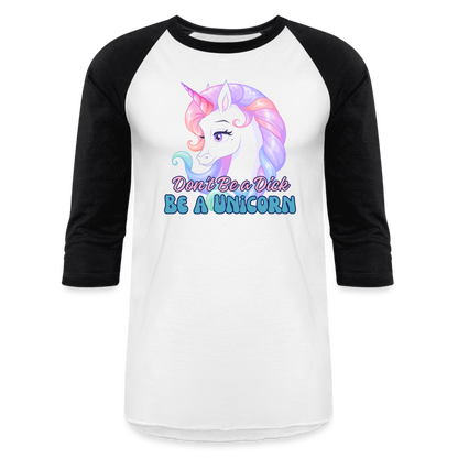 BE A UNICORN Baseball T-Shirt - white/black