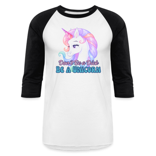 BE A UNICORN Baseball T-Shirt - white/black