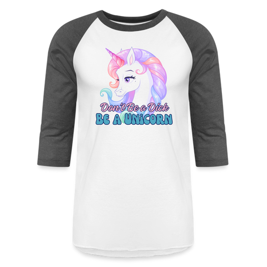 BE A UNICORN Baseball T-Shirt - white/charcoal