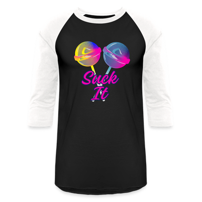 SUCK IT Baseball T-Shirt - black/white