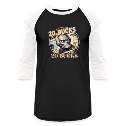 20 BUCKS Baseball T-Shirt - black/white