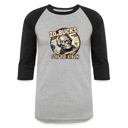 20 BUCKS Baseball T-Shirt - heather gray/black