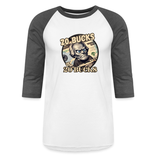 20 BUCKS Baseball T-Shirt - white/charcoal