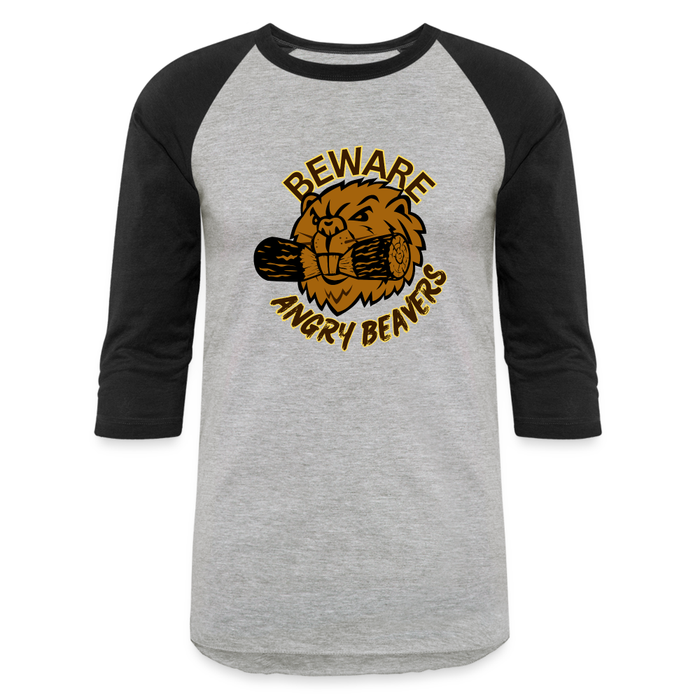 ANGRY BEAVERS Baseball T-Shirt - heather gray/black