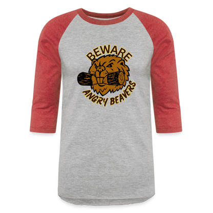 ANGRY BEAVERS Baseball T-Shirt - heather gray/red