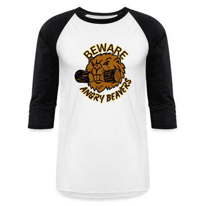 ANGRY BEAVERS Baseball T-Shirt - white/black