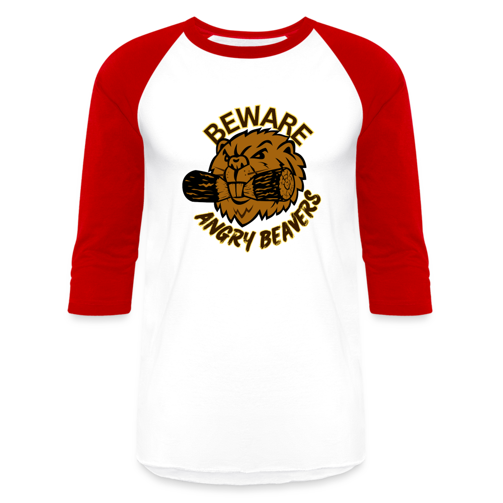 ANGRY BEAVERS Baseball T-Shirt - white/red