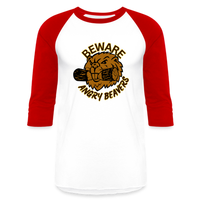 ANGRY BEAVERS Baseball T-Shirt - white/red