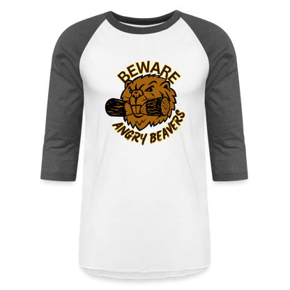 ANGRY BEAVERS Baseball T-Shirt - white/charcoal