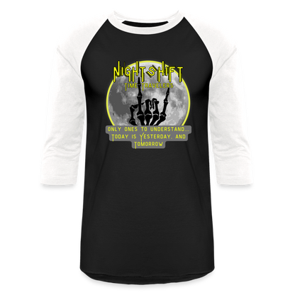 YELLOW NIGHT SHIFT Baseball T-Shirt - black/white