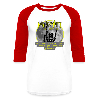 YELLOW NIGHT SHIFT Baseball T-Shirt - white/red