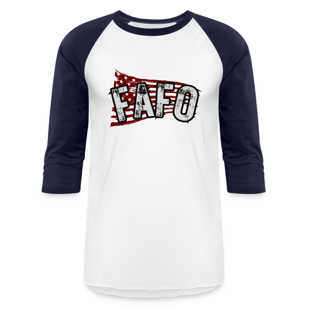 FAFO FLAG Baseball T-Shirt - white/navy