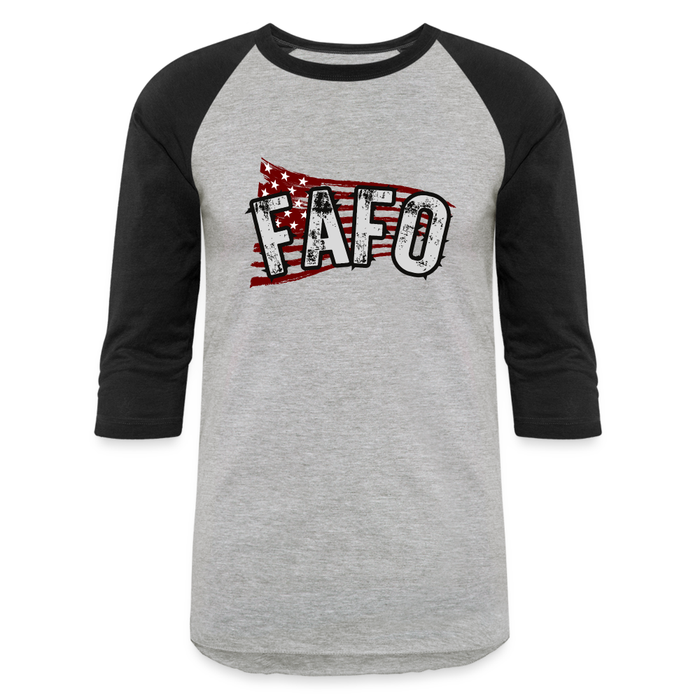 FAFO FLAG Baseball T-Shirt - heather gray/black