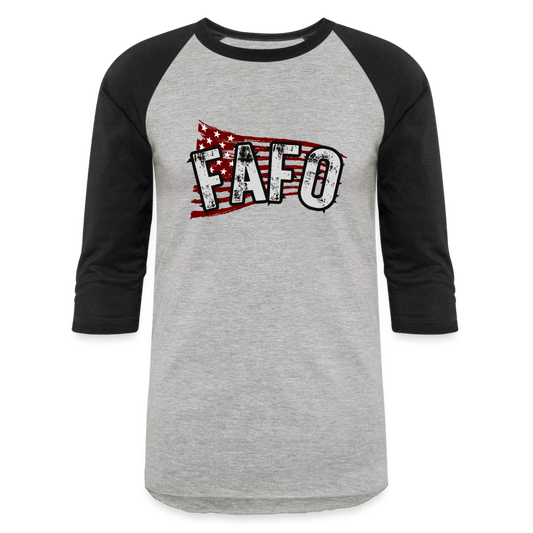 FAFO FLAG Baseball T-Shirt - heather gray/black