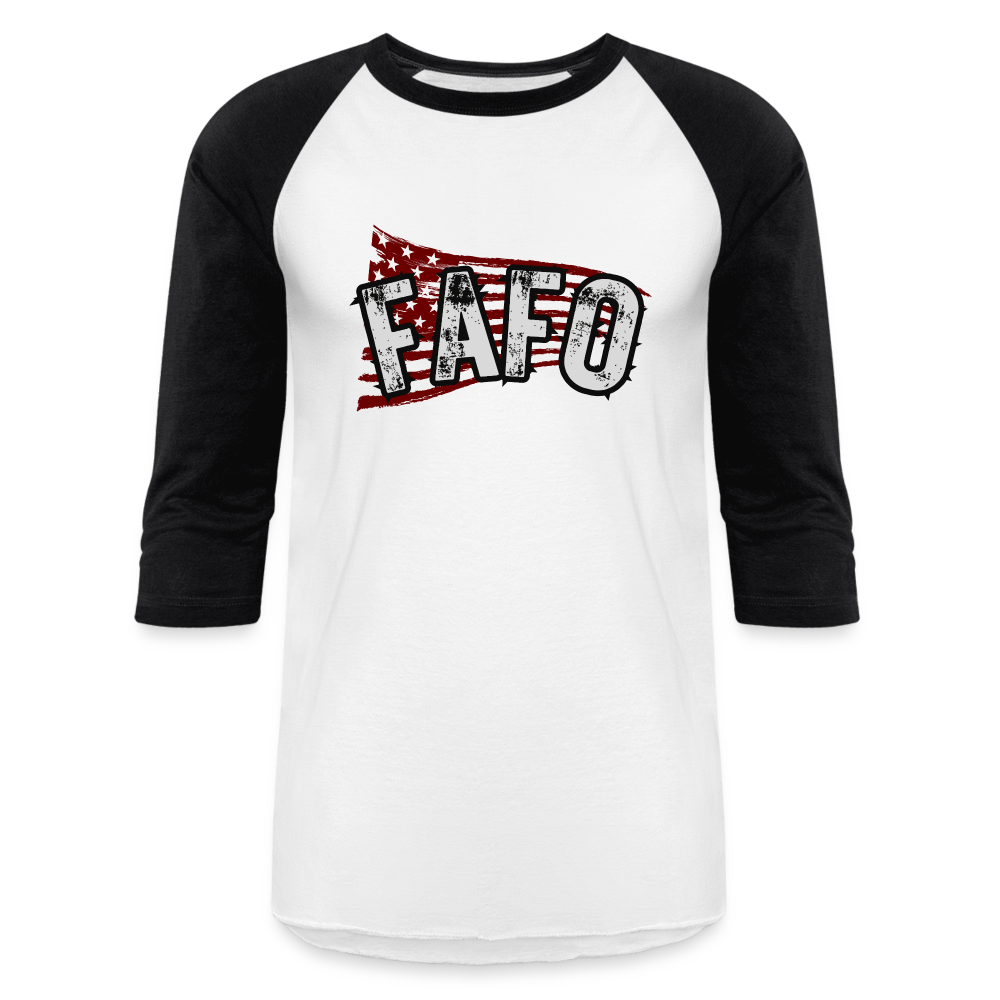 FAFO FLAG Baseball T-Shirt - white/black