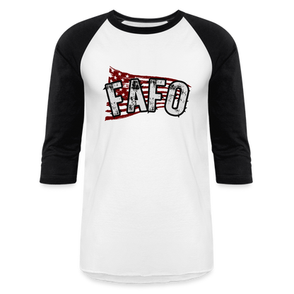FAFO FLAG Baseball T-Shirt - white/black
