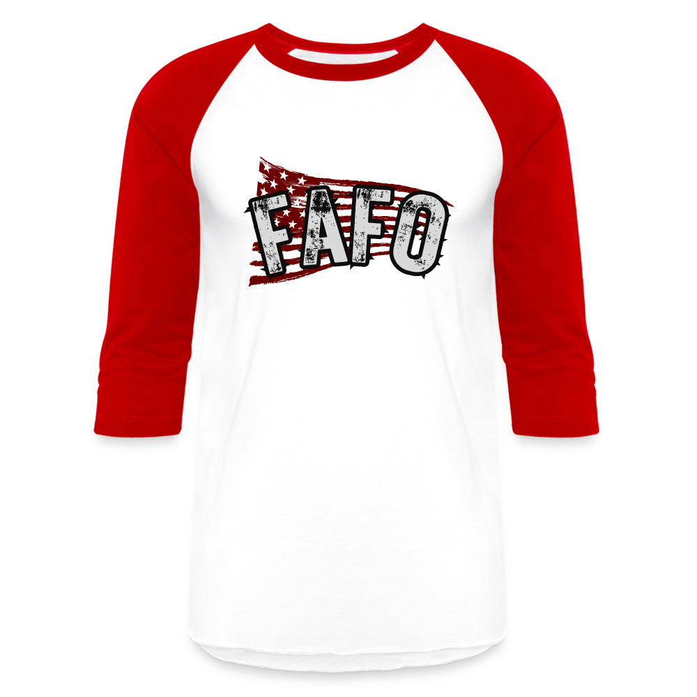 FAFO FLAG Baseball T-Shirt - white/red