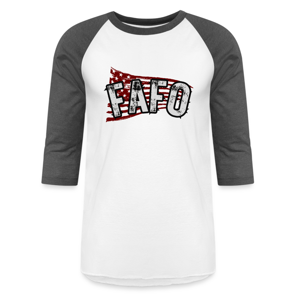 FAFO FLAG Baseball T-Shirt - white/charcoal