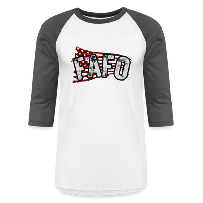 FAFO FLAG Baseball T-Shirt - white/charcoal