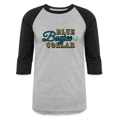 BLUE COLLAR BOUJEE Baseball T-Shirt - heather gray/black