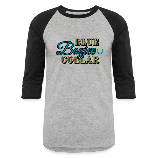 BLUE COLLAR BOUJEE Baseball T-Shirt - heather gray/black