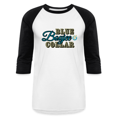 BLUE COLLAR BOUJEE Baseball T-Shirt - white/black