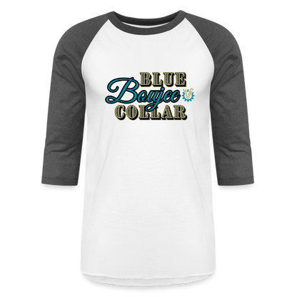 BLUE COLLAR BOUJEE Baseball T-Shirt - white/charcoal