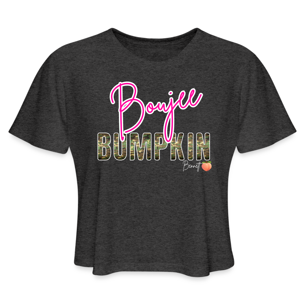 BENNETT PEACH BOUJEE BUMPKIN Women's Cropped T-Shirt - deep heather