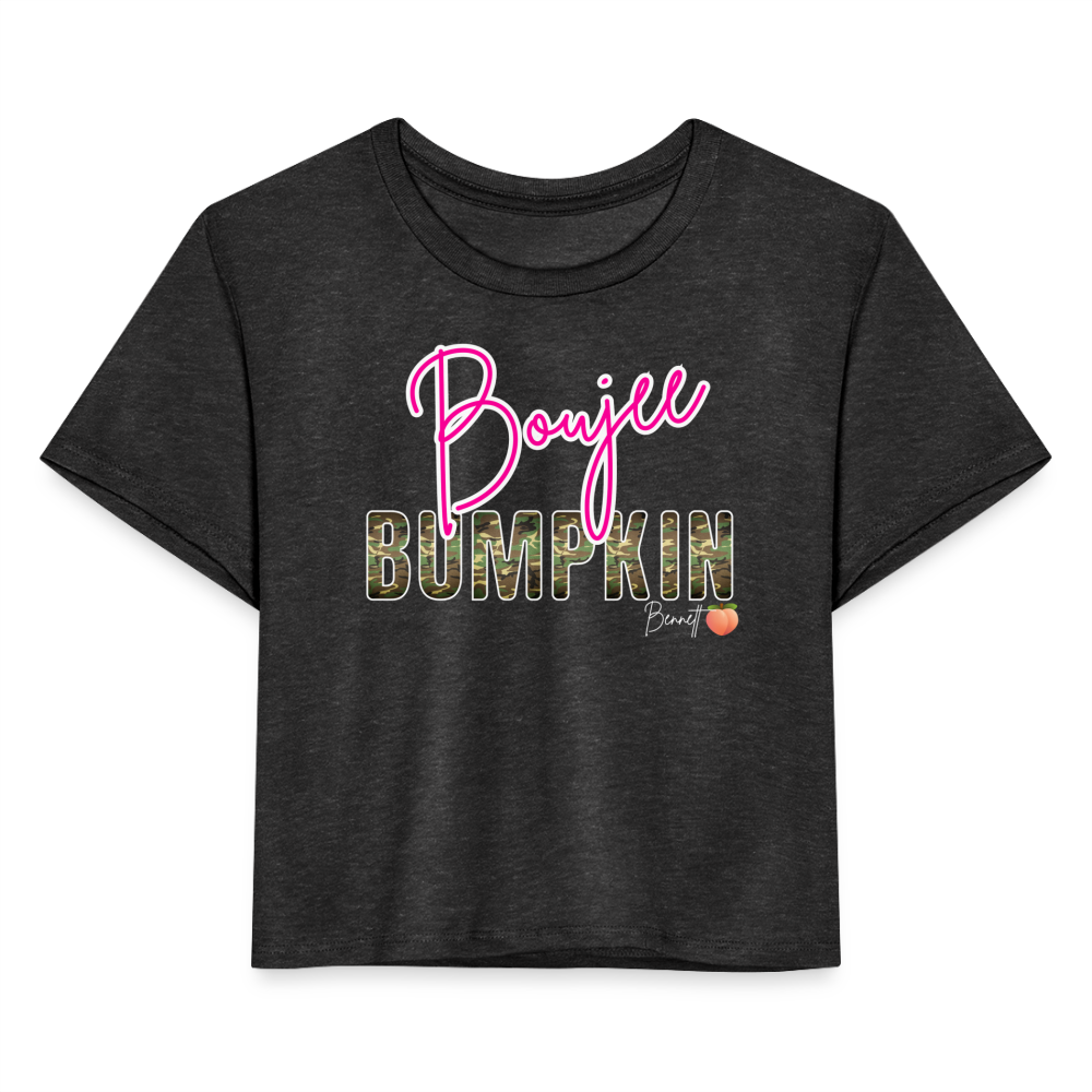 BENNETT PEACH BOUJEE BUMPKIN Women's Cropped T-Shirt - deep heather