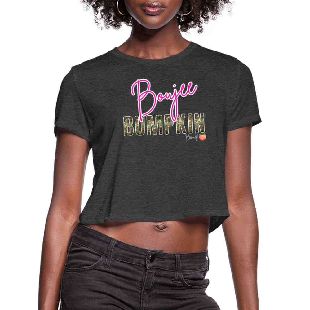 BENNETT PEACH BOUJEE BUMPKIN Women's Cropped T-Shirt - deep heather