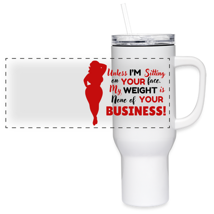 BENNETT PEACH "SITTING ON YOUR FACE" 40 oz Travel Tumbler - white