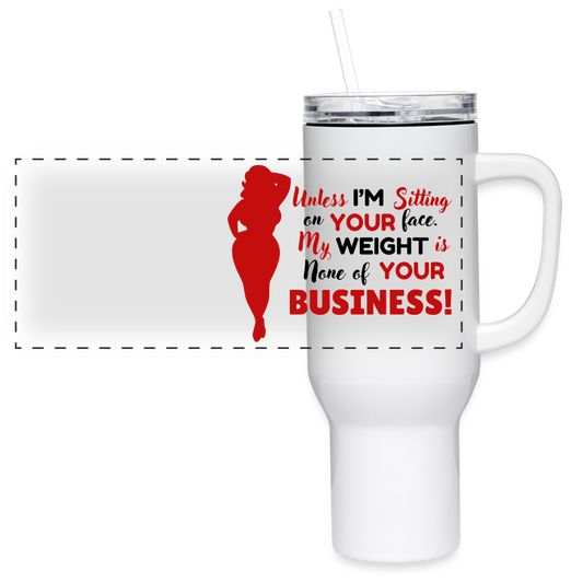 BENNETT PEACH "SITTING ON YOUR FACE" 40 oz Travel Tumbler - white