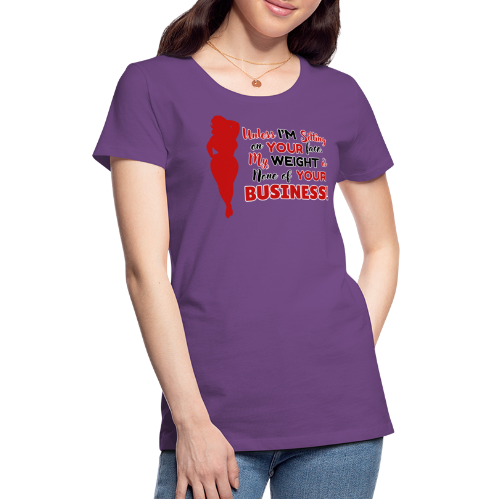 BENNETT PEACH "SITTING ON YOUR FACE"  Women’s Premium T-Shirt - purple