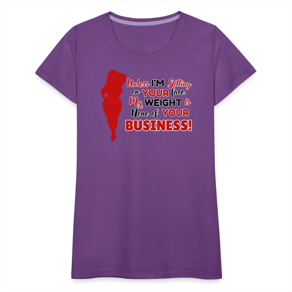 BENNETT PEACH "SITTING ON YOUR FACE"  Women’s Premium T-Shirt - purple